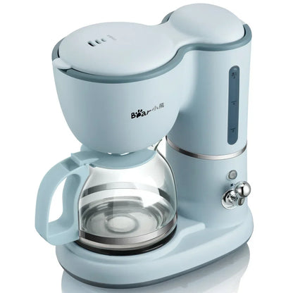 600ML American Coffee Maker Household Small Automatic Drip Mini Coffee Pot Flower Teapot Dual-Purpose Hot Drink 220V