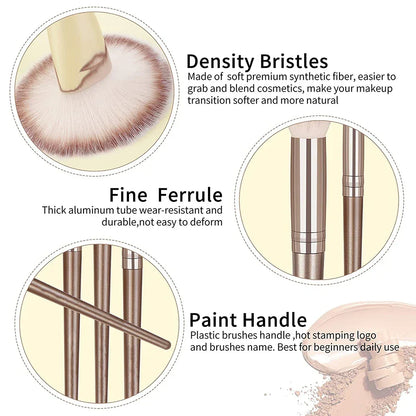 Champagne Golden Makeup Brush Set