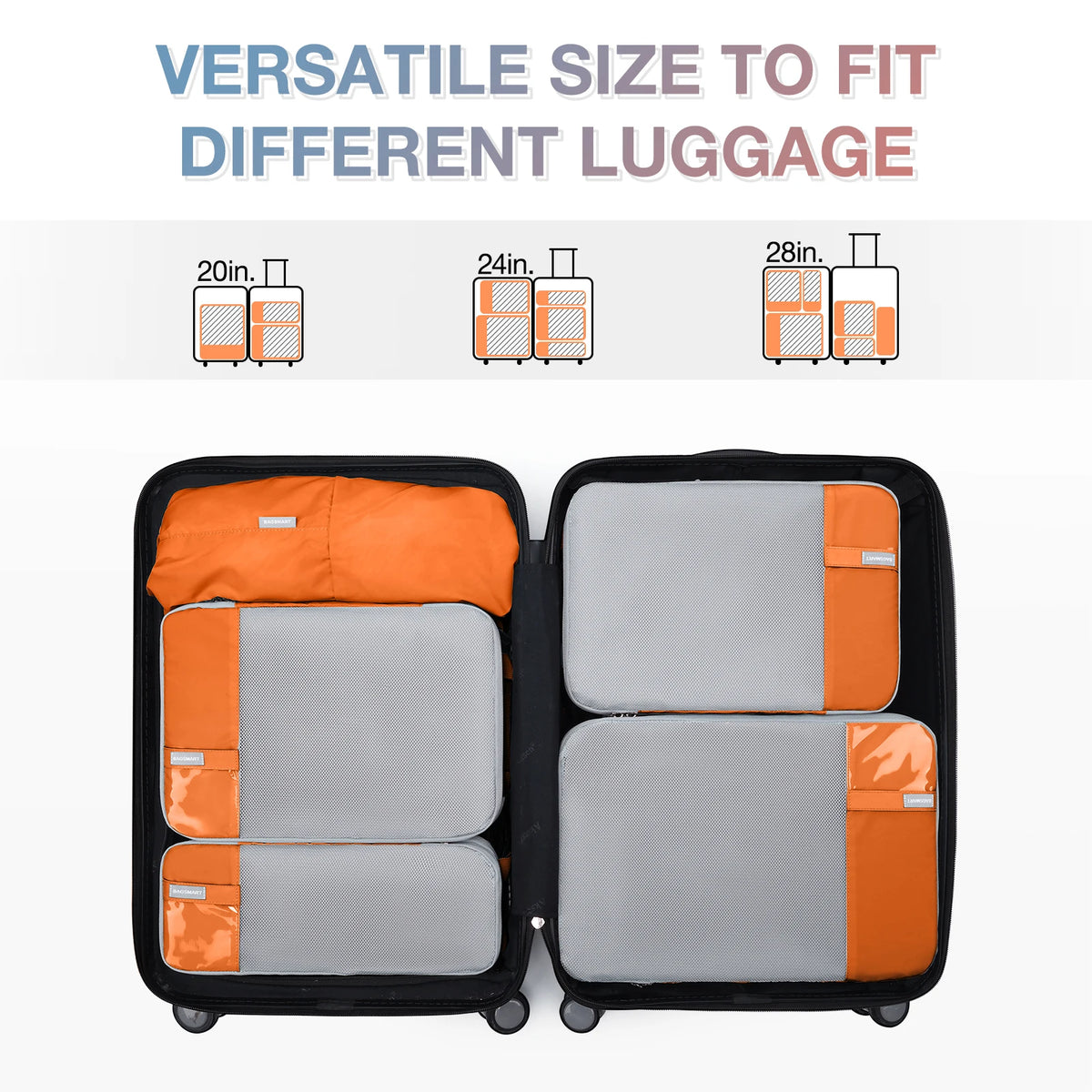 BAGSMART Packing Cubes Compression Storage Bag Travel Lightweight Suitcase Organizer Accessories  Luggage Organizer Travel Bag