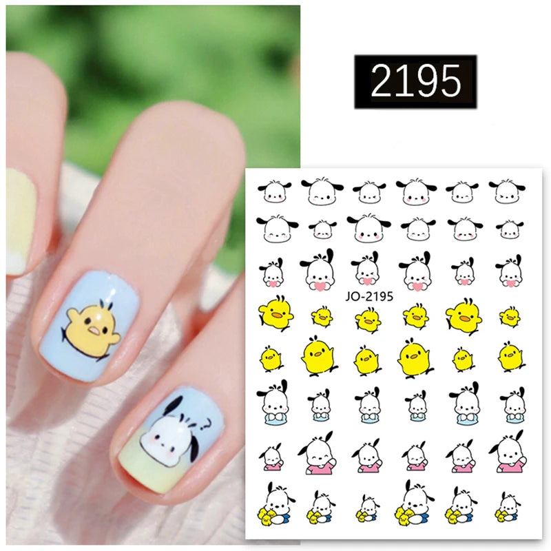 1PCS Cartoon Cinnamoroll Kulomi 3D Stickers Nail Art Decoration Sanrio Anime Character Series Nail Stickers DIY Lasting Decals