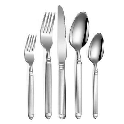 20/25/30 Pcs Classical Golden Cutlery Set Stainless Steel Gold Flatware For 4 Silver Dinnerware Knife Spoon Fork Drop Ship