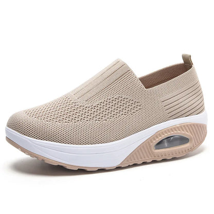 Cross-border 2023 new flying woven women's shoes casual sports shoes rocking women's flats air cushion shoes