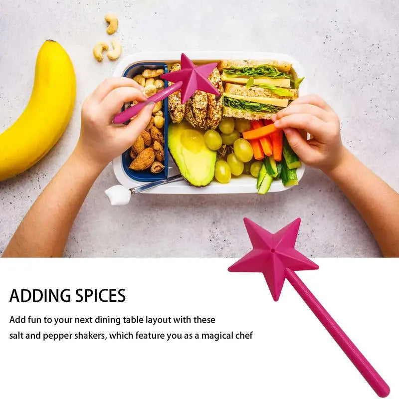 New Portable Salt Pepper Shakers Refillable Magical Star Wand Spice Dispenser Seasoning Shaker Set Kitchen & Dining BBQ Supplies