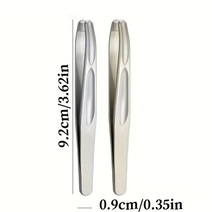 Premium Round Head Tweezers for Eyebrow & Facial Hair Removal Seamless Clips Short Hair Precision Beard Clip