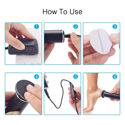 Electric Pedicure Foot Care Tool Files Pedicure Callus Remover USB Cable Sawing File For Feet Dead Skin Callus Peel Remover