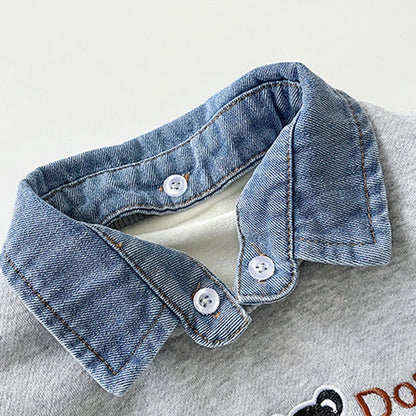 IYEAL Newborn Baby Boys Soft Velvet Warm Romper Autumn Winter New Baby Thickened Lapel  Cute Cartoon Climbing Clothes