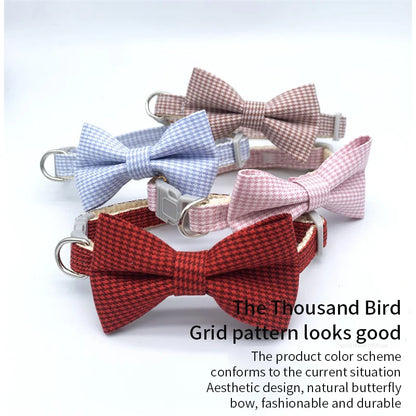 Pet Collar Adjustable Durable Cat Collars Cute Bow Kitten Necklace Soft Bell Puppy Lead Pet Product Dog Supplies Cat Accessories