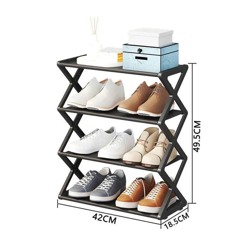 X-shaped Shoe Rack Multi-functional Assembled Shoe Cabinet Household Dust-proof Storage Simple Household Assembled Shoe Rack