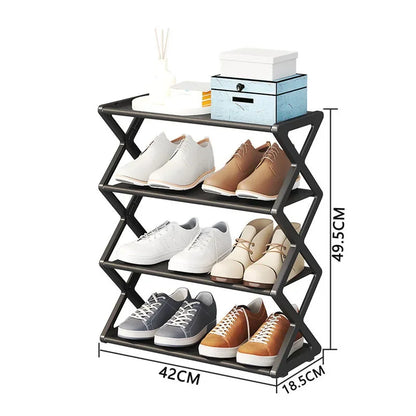 X-shaped Shoe Rack Multi-functional Assembled Shoe Cabinet Household Dust-proof Storage Simple Household Assembled Shoe Rack