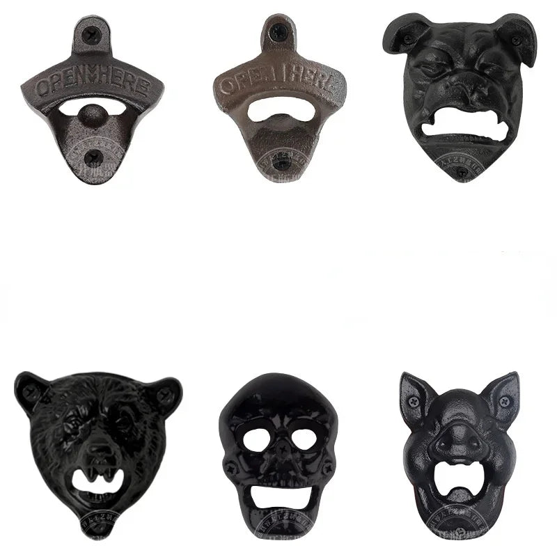 Bottle Opener Wine Beer Soda Cap Opener Wall Mounted Bottle Opener Kitchen Bar Tools Gadgets Cast Iron Bear Shape