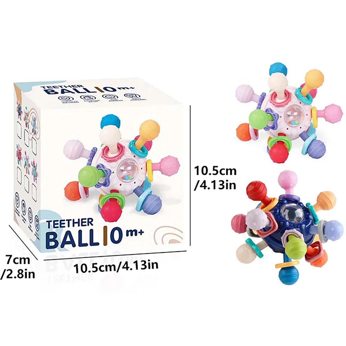 Baby Sensory Teething Toys, Montessori Baby Teethers Rattle Chew Toys - Educational Learning Gifts for Infant Newborn Boys Girls