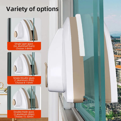 2024 New Magnetic Glass Window Cleaning Tool Water Discharge Double-layer Wiper Household Special Magnetic Window Cleaner