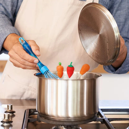 3/1PCS House Silicone Pot Lid Anti-Overflow Stoppers Pot Cover Lifter Holder Carrot Pepper Chicken Leg Sets Rack Kitchen Gadgets