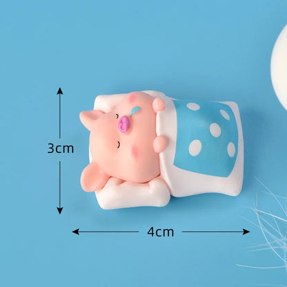 Kawaii Pig Resin Diy Home Decoration Figurines Dollhouse Moss Terrarium Landscape Accessories Fairy Garden Miniatures Room Decor