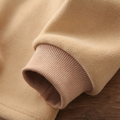 IYEAL Children Double Sided Fleece POLO Collar Warm Sweatshirt Boys Girls' Fleece Pullover Children's Winter Clothing