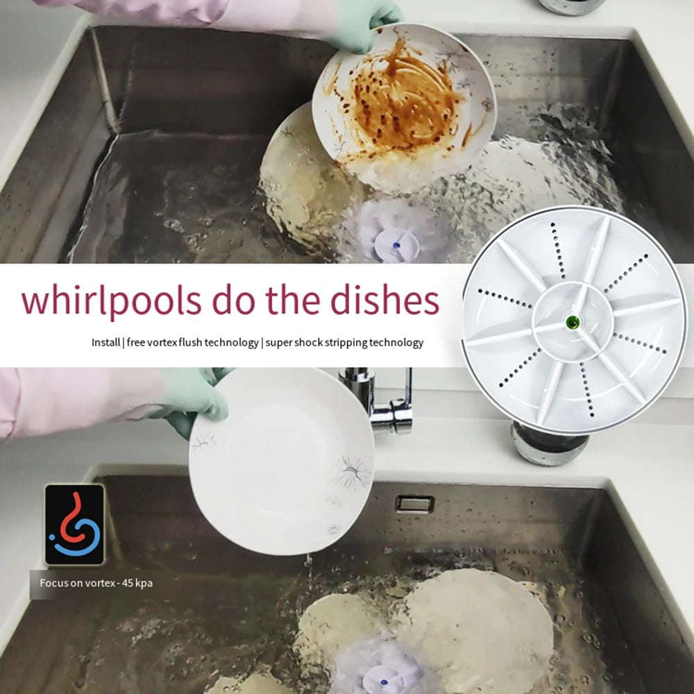 USB Wireless Mini Dishwasher Portable Ultrasonic Sink Fruit Vegetable Dish Washers Kitchen Home Electric Dish Washing Machine