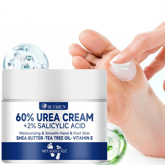 SUYARUN 60% Urea Foot Cream for Cracked Heels & Dry Skin - Intensive Moisturizing Treatment, Callus Remover, Diabetic Foot Care.