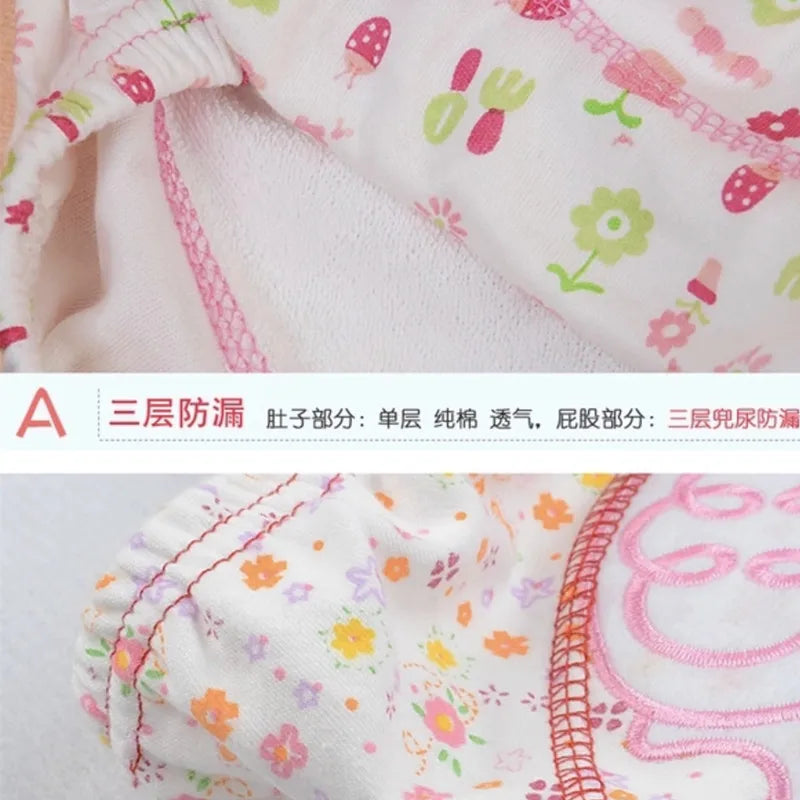 5PC Unisex Baby Potty Training Pants Boys Girls Underwear Reusable Cloth Diapers