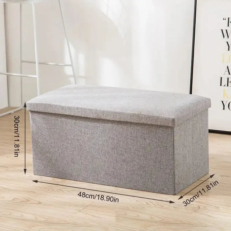 1pc Foldable Fabric Storage Stool Multifunctional Home Life Storage Box Shoe Stool Toy Storage Organizer Box Home Organization