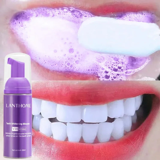 V34 Toothpaste 50ml Mousse Teeth Deep Cleaning Whitening Toothpaste Yellow Teeth Removing Tooth Stains Oral Cleaning Hygiene