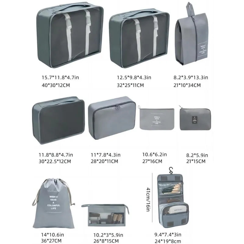 8/7pcs Travel Storage Bag Suitcase Storage Luggage Clothes Sorting Organizer Set Portable Wardrobe Luggage Clothes Shoe Pouch
