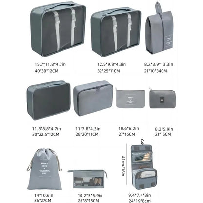 8/7pcs Travel Storage Bag Suitcase Storage Luggage Clothes Sorting Organizer Set Portable Wardrobe Luggage Clothes Shoe Pouch