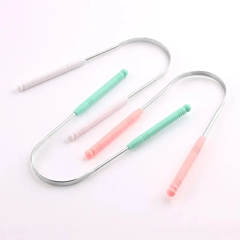 혀 스크레퍼 Hot 1PC Stainless Steel Tongue Scraper Cleaner Fresh Breath Cleaning Coated Tongue Toothbrush Oral Hygiene Care Tools