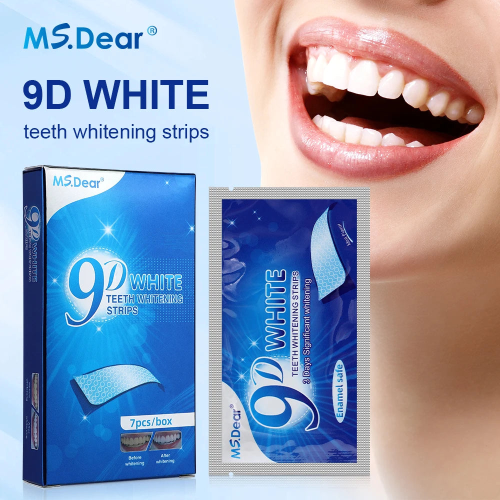 9D Teeth Whitening Strips White Toothpaste Oral Hygiene Care False Teeth Veneers Dentist Seks Whiten Gel Yellow Smoke Stains