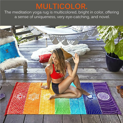 Meditation Yoga Rug Multipurpose Tassel Floor Mat Sun-proof Good Workmanship Rectangular Tapestry Towels Outdoor Supplies