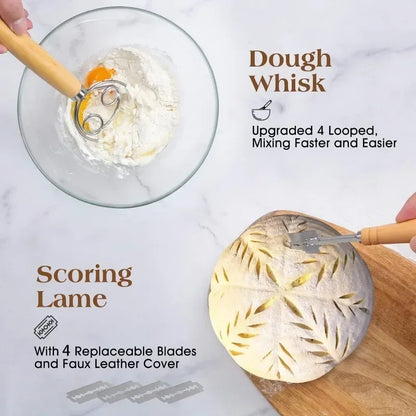 Bakeware Sets Fermented Bread Basket Glass Bottle Dough Set Baking DIY Accessories European Bread Fermentation Basket
