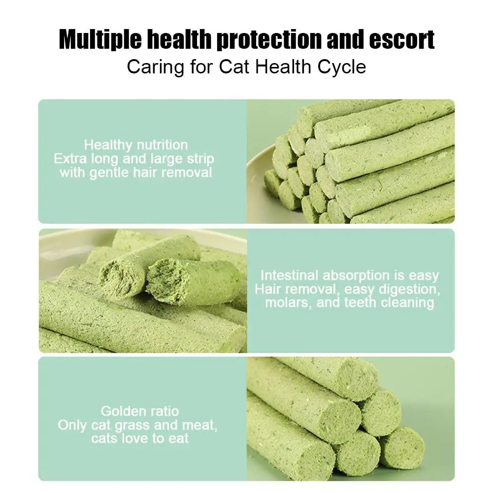 6pcs/set Cat Grass Scented Stick Pet Snacks Hairball Removal Mild Car Tooth Cleaning Cat Grass Stick Pet Supplies 2024