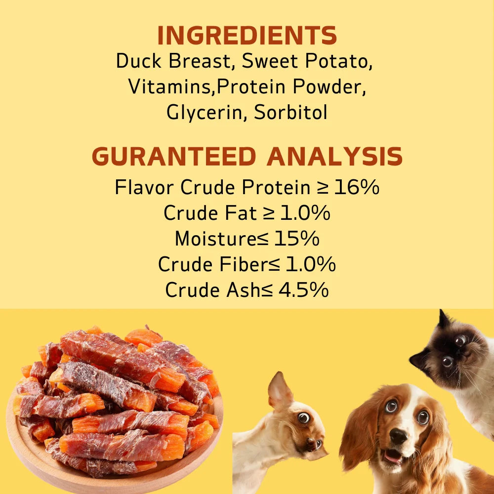 200g/400g (7.05oz/14.1oz) Dog Treats For Small, Medium, & Large Dog - Duck Sweet Potato, Healthy, Easily Digestible,