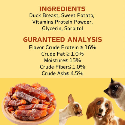 200g/400g (7.05oz/14.1oz) Dog Treats For Small, Medium, & Large Dog - Duck Sweet Potato, Healthy, Easily Digestible,
