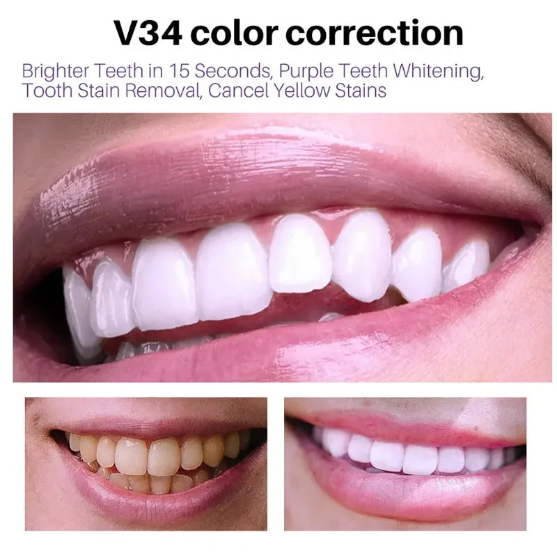 V34 Toothpaste 50ml Mousse Teeth Deep Cleaning Whitening Toothpaste Yellow Teeth Removing Tooth Stains Oral Cleaning Hygiene