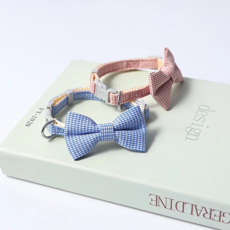 Pet Collar Adjustable Durable Cat Collars Cute Bow Kitten Necklace Soft Bell Puppy Lead Pet Product Dog Supplies Cat Accessories