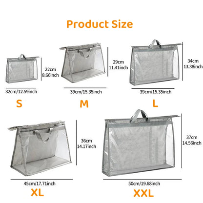 Pvc Transparent Dust-proof Handbag Storage Bag Organizer Home Wardrobe Storage And Organization Crossbody Zip Waterproof Bag