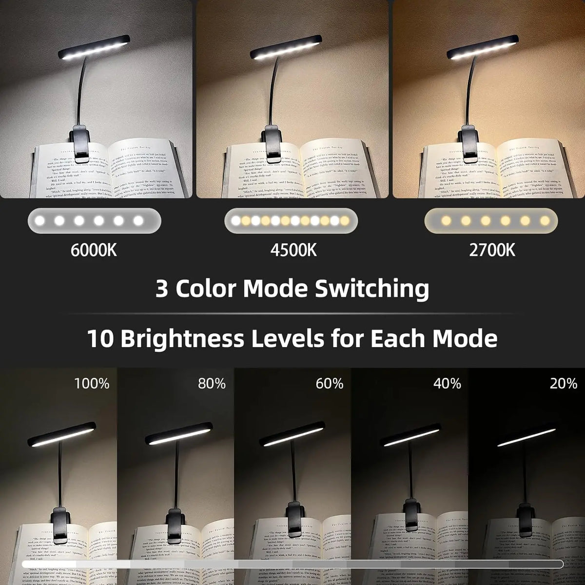 14Leds Book Light USB Rechargeable