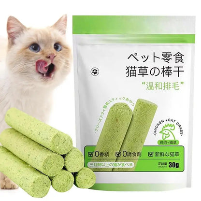 Cat Grass Teething Stick Pet Snacks Hairball Removal Natural Grass Molar Rod Cat Teeth Cleaning Sticks for Indoor Cats