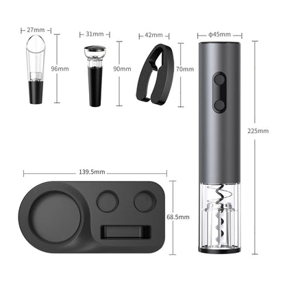 Electric Wine Opener Gift Set Automatic Corkscrew With Foil Cutter One-click Button Battery Bottle Opener For Kitchen Bar Party