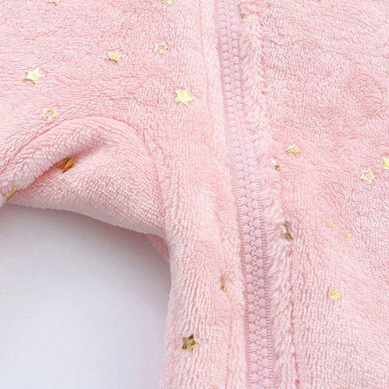 IYEAL 2024  New Christmas Cute Cartoon Jumpsuit  Autumn/Winter Newborn Baby Star sequins Romper Outwear Baby Soft Flannel Romper