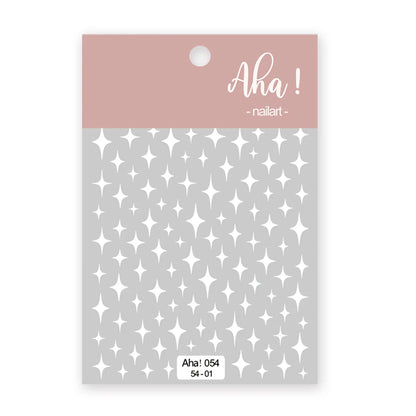 1-Pc aHA Nail Sticker Decals 5-points Stars White Color Nail Decals Self-Adhesive aha! Star and Moon Slider Sticker  FST#23E