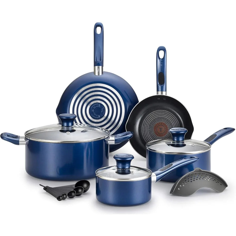 Excite ProGlide Nonstick Thermo-Spot Heat Indicator Dishwasher Oven Safe Cookware Set, 14-Piece