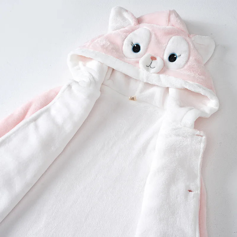 IYEAL  Winter Long Baby Girls Cloak Baby Windbreaker Outwear Thickening Wrap for Autumn and Winter Children Girls Coat