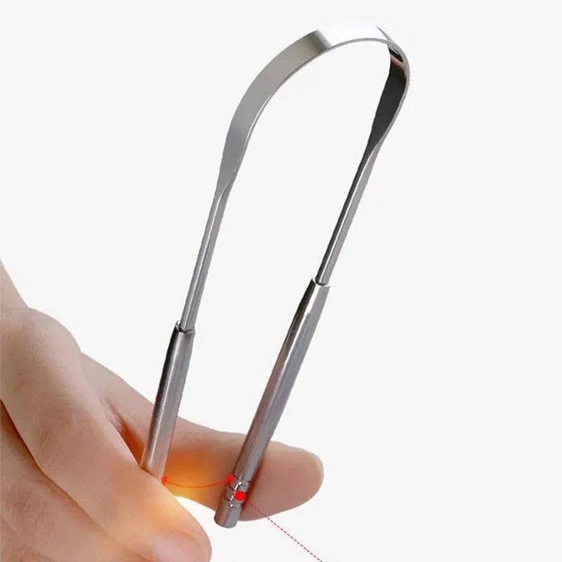 1pcs Tongue Scraper Cleaner Stainless Steel Tongue Cleaning Tools Washable Tongue Scrubber Oral Hygiene Tool Accessories