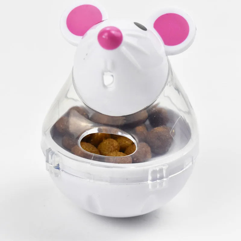 Cat Mice Food Tumbler Cat Food Toy Ball Interactive Cat Food Feeder Leak Food Interesting Plastic Cat Food Dispenser Treat Toy