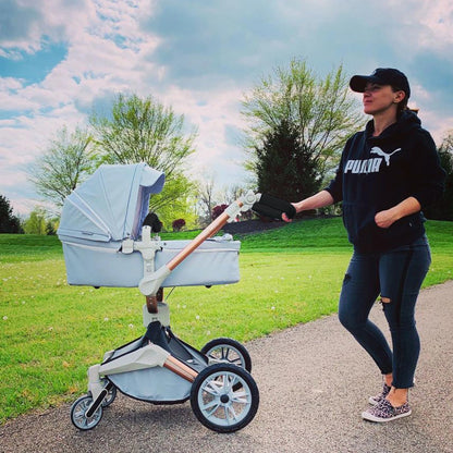 Hot Mom F023 Light gray Baby Stroller Light 2 in 1 rotatas