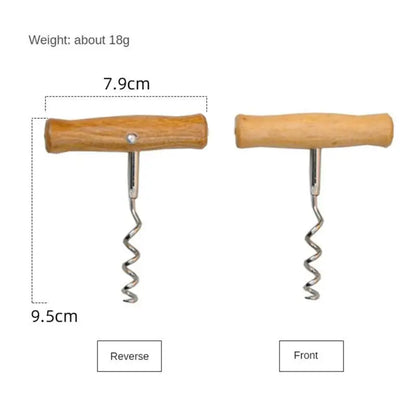 Wine Opener With Wooden Handle Screw Opener Wine Beer Tool Bar Wood Handle Corkscrew Professional For Kitchen New Gadget Kitchen