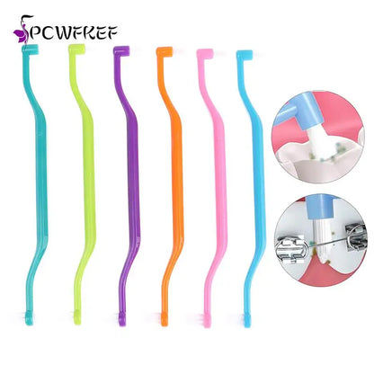 Orthodontic Interdental Brush Double-Beam Soft Teeth Cleaning Toothbrush Oral Care Tool Small Head Soft Hair Implant Adult