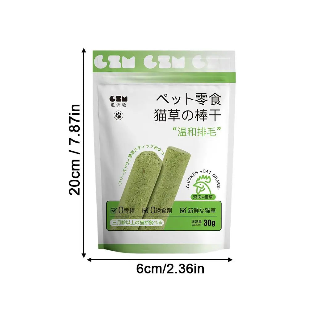 6pcs/set Cat Grass Scented Stick Pet Snacks Hairball Removal Mild Car Tooth Cleaning Cat Grass Stick Pet Supplies 2024