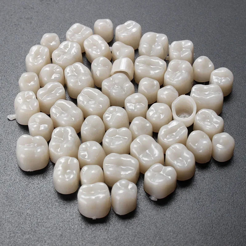 60pcs Resin Teeth Dentistry Dental Temporary Crown Material for Anterior & Molar Teeth Protecting Oral Care Whitening Stable